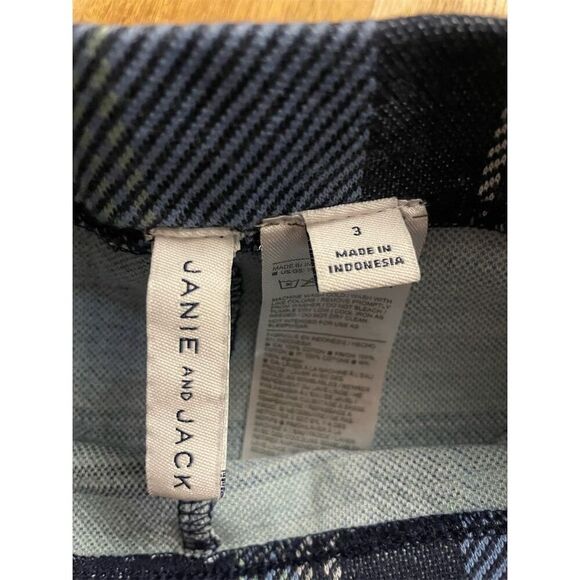 Janie and Jack Girls Plaid Leggings Blue Size 3 Elastic Waist - Picture 2 of 3